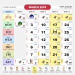 Singapore Calendar Mar 2025